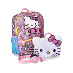 Hello Kitty Bow-Tastic 17" 3-Piece Backpack Set with Lunch Bag, Pink