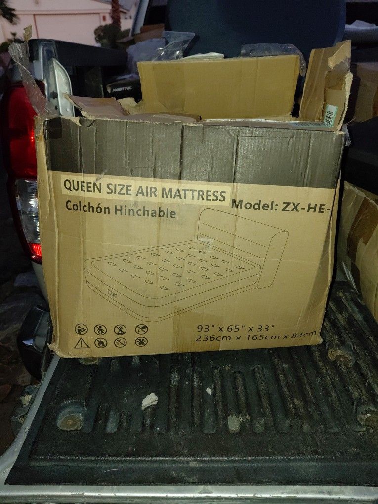 Queen Size Air Matress W/Headboard