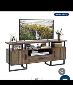 New in its box Garvee Industrial TV Stand for 75 Inch TV, Entertainment Center with Storage & Drawer, Mid Century Modern TV