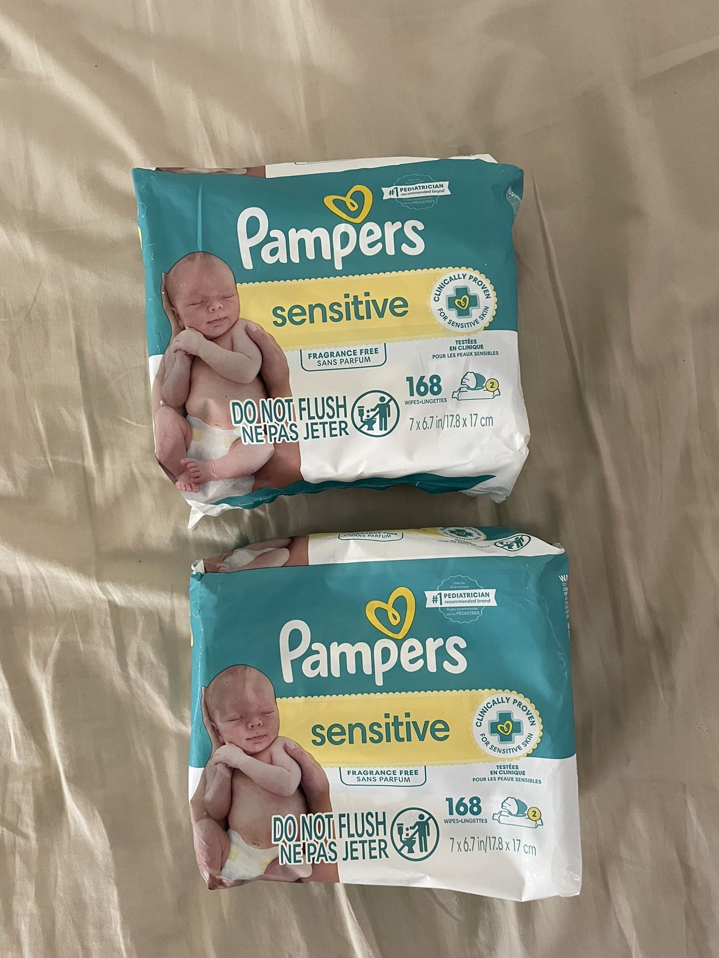 Pampers sensitive baby wipes 4 packs 336 wipes - fragrance free