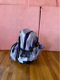 Rolling Backpack with Wheels – Purple