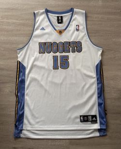 Authentic Adidas Carmelo Anthony Denver Nuggets Men’s XL White and Blue Jersey