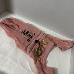 Juicy Couture Dog Tracksuit “My Dog For President” “Juicy” Pink Medium Used Once