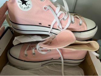Women’s high top converse thicker sole size 10 pink