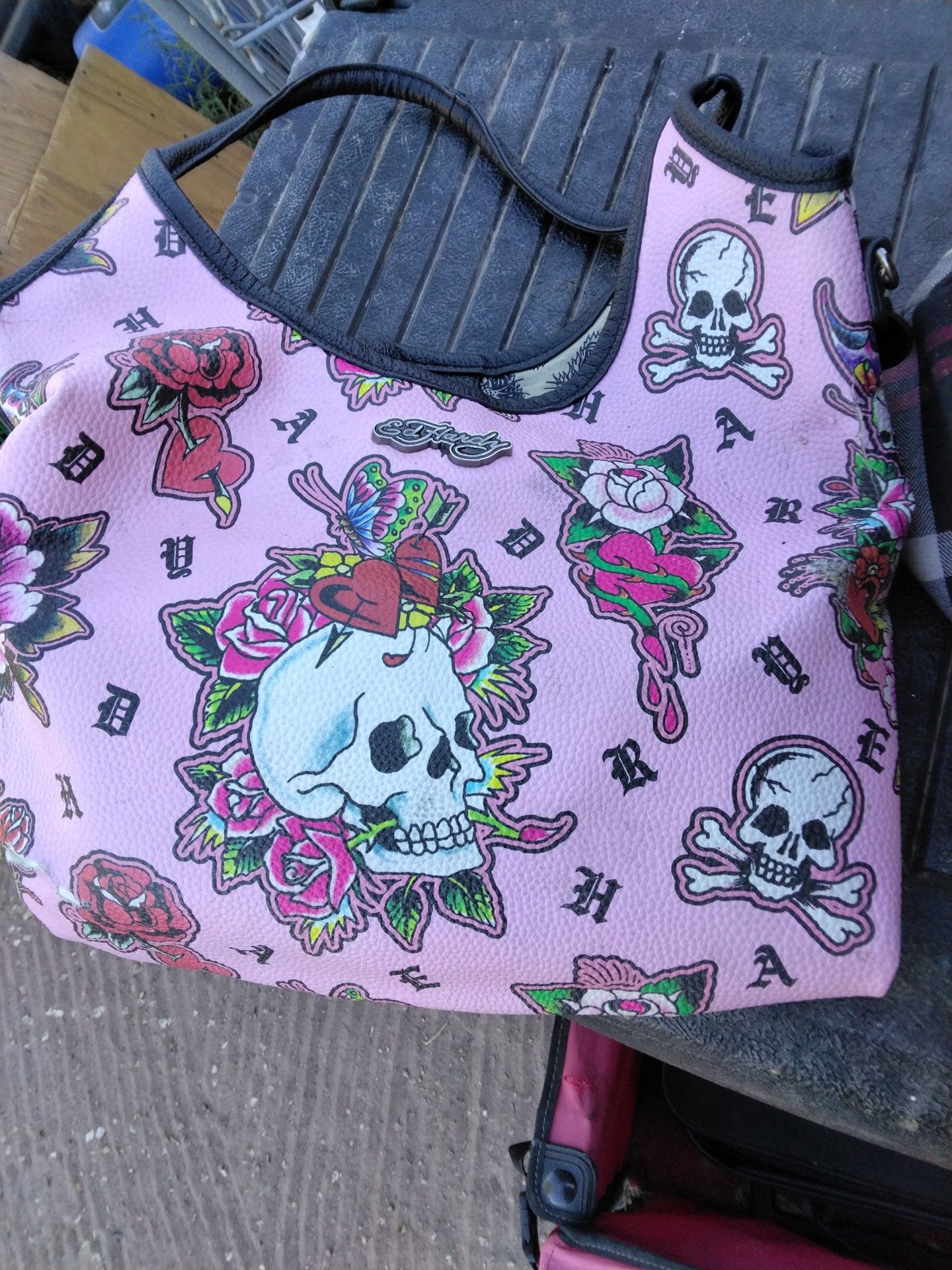 PINK SKULL ED HARDY handbag BRAND NEW