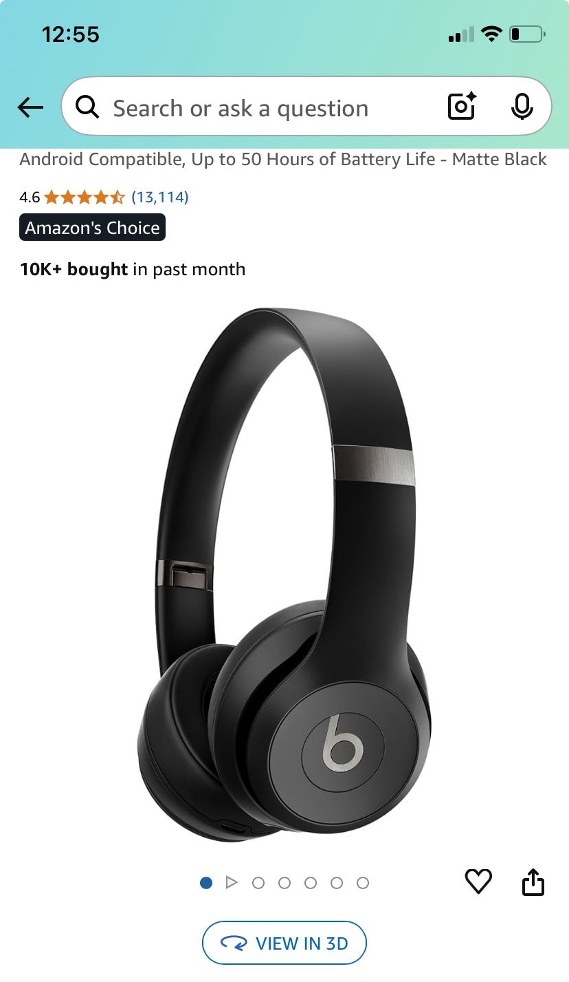 Beats Solo 4 - Wireless Bluetooth On-Ear Headphones, Apple & Android Compatible, Up to 50 Hours of Battery Life - Matte Black