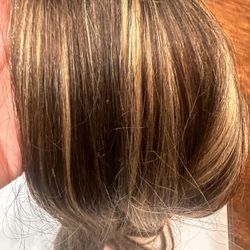 100% REAL REMY Hair Brown with highlights bl600/br007 mix