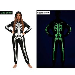 NEW! Women’s Glow in the Dark Skeleton Onesie Costume