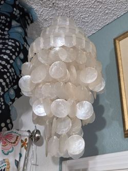 VINTAGE CAPIZ SHELL WIND CHIME
