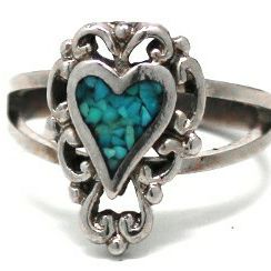 Ladies Turquoise/Sterling Silver Fashion Ring