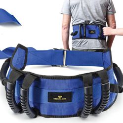 Gait Belts for Seniors Transfer Belt with 6 Handles with Release Metal Buckle for Seniors, Handicap, Patient Care, 56'' Long Holds Up 500 LBS Great fo