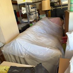 Brown, Fabric Covered, 3-cushion COUCH 