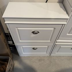 White Shoe Cabinet – 2 Flip-Down Drawers