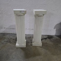 2 Roman or Greek columns, heavy plastic, approx 38" tall. Both for $45