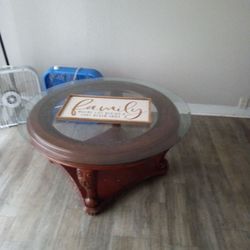 Coffee Table, 2 Fans  Family Sign 