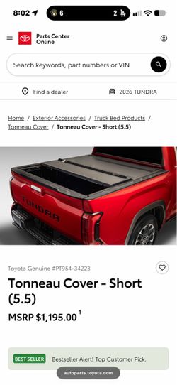 2022-2026 Toyota Tundra Tonneau Cover Tri Fold