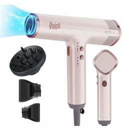 QUICO Hair Blow Dryer, 7x Faster High-Speed BLDC Professional 110,000 RPM Quiet.