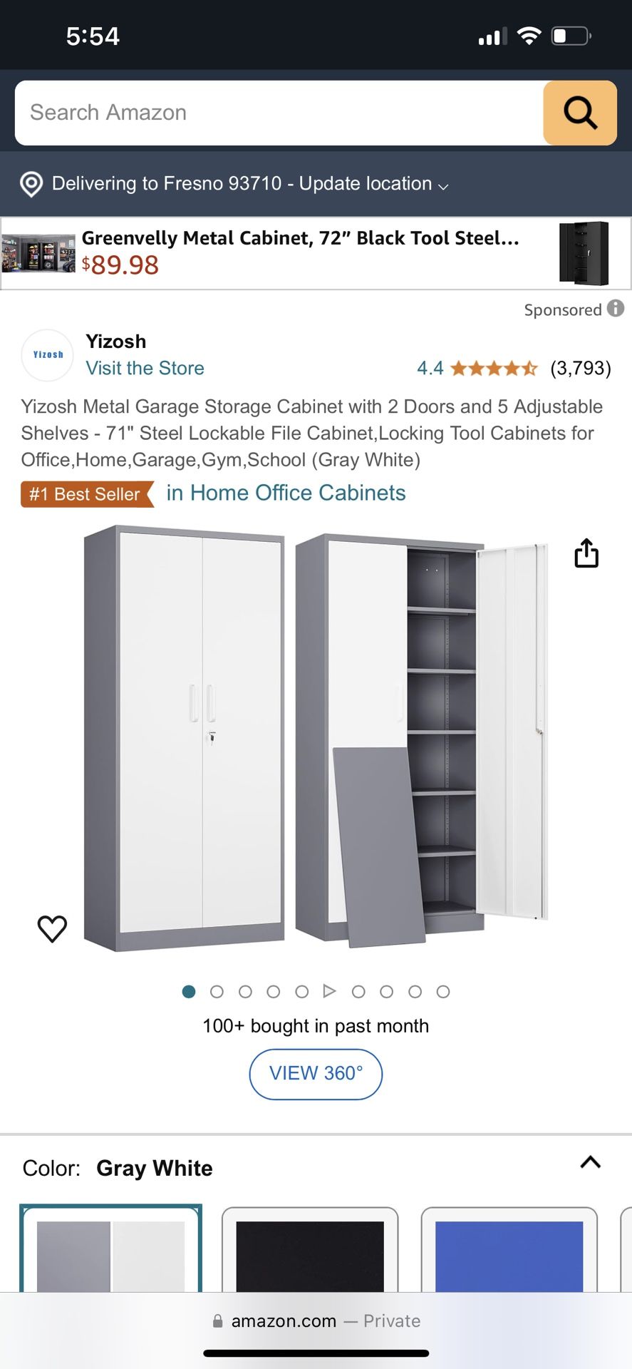 Garage Storage Cabinet With 5 Shelves