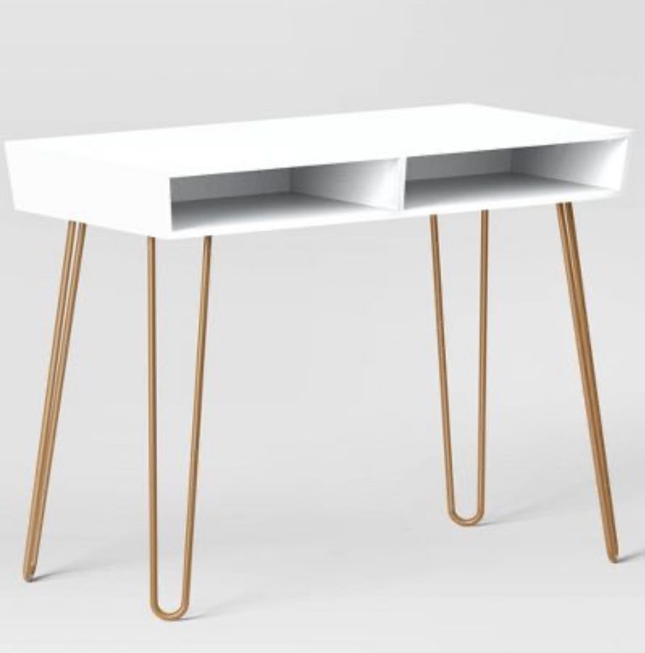 Hairpin Writing Desk With Storage 