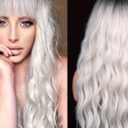 New Wigs Synthetic  Bleached Blonde Brown Or Pink