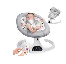 Baby Swing Electric Baby Rocker Infant Swing w/ Noise, 5 Sway Speeds & Bluetooth