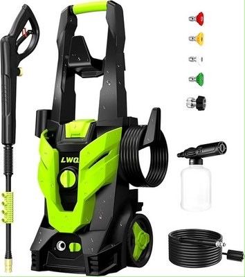 LWQ Electric Pressure Washer, 2.5 GPM Power Washer with 4 Quick Connect Nozzles