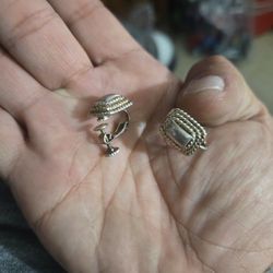 Napier Vintage 1920s Silver-tone Clip On Earrings 