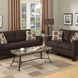 Brand New Brown Sofa & Loveseat (Pillows Included)