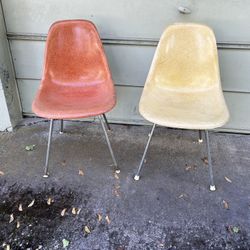 Authentic eames miller fiberglass shell chair chrome bucket seats price is for both!