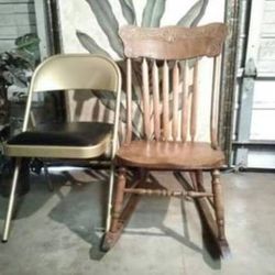 Low Seat Antique Pressed Back Rocking Chair For Sewing Nursing 15"