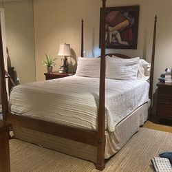 Solid Cherry, Wood, Queen Bed frame, Headboard, And Footboard