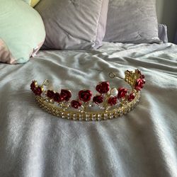 gold rose tiara crown 