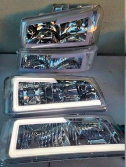 03-06 Chevrolet Silverado Avalanche LED DRL Headlights Luces Micas Calaveras Faros Faroles Focos Headlamps