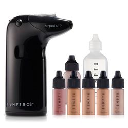 TEMPTU Air Intro Airbrush Makeup Kit: 9-Piece Set Includes Cordless Device, Refillable Makeup Cartridge, 3 Perfect Canvas Semi-Matte Foundations, Prim