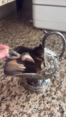 Sterling silver sugar cube holder and scooper