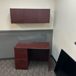 Desk And Overhead Storage 