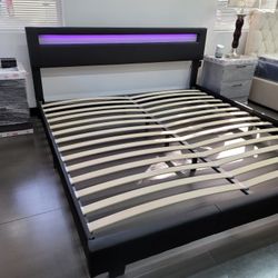 KING platform bed frame comes NEW IN BOX, mattress sold separately