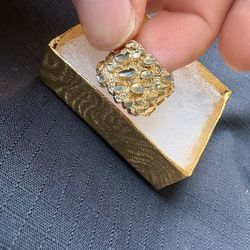 Gold chunky Nugget ring