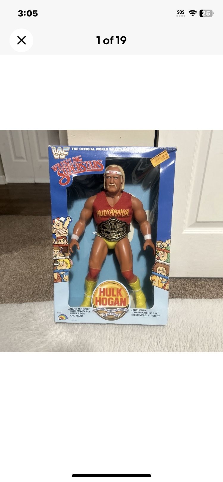 Hulk Hogan 16” LJN Wrestling Action Figure Toy 1985 W/box R.i.P