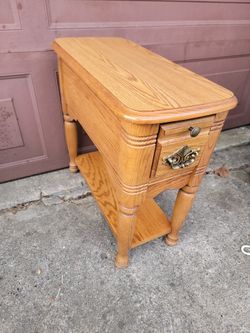 Beautiful Wooden Side Table Only 12 Inches Wide Perfect For Small Spaces