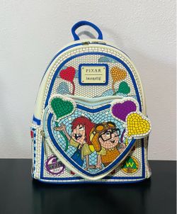 Loungefly Disney Pixar Up Carl & Ellie Mosaic Mini Backpack