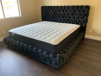 New In Box King Bed Frame With Mattress (Read Description Below)