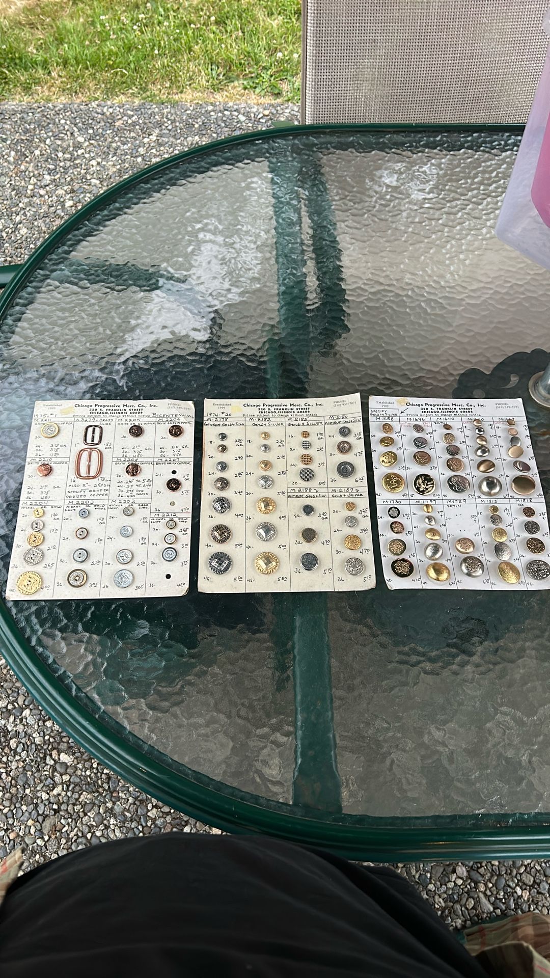 Vintage Button Sample Cards