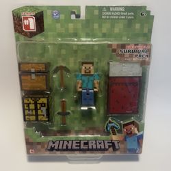 Minecraft Overworld Survival Pack (Series 1) – Steve Action Figure Set