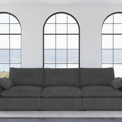 **New Modular Power Sofa Upholstered In Dark Gray*^