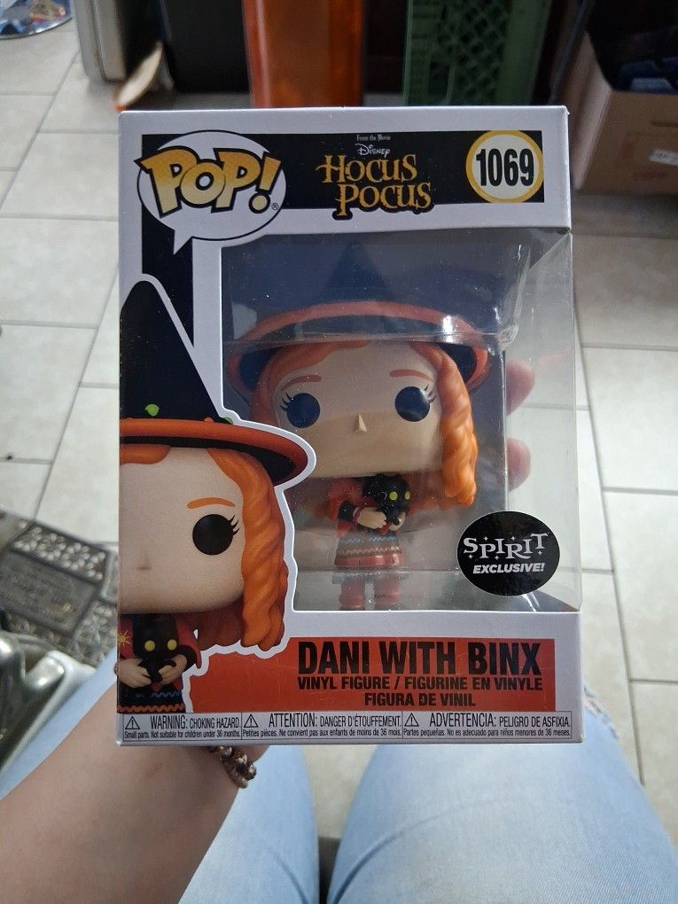 Funko Pop! Disney Hocus Pocus #1069 Dani with Binx figure, which is a Spirit Halloween exclusive edition