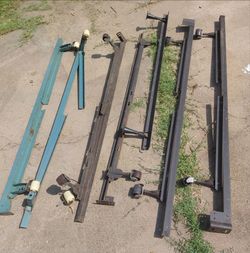 Assorted Metal Angle Iron Bed Rails Frames w Wheels