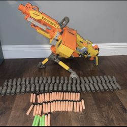 Nerf Vulcan EBF-25 Blaster N Strike Gun W/ 2 Ammo Belts Ammo Box Tripod Tested