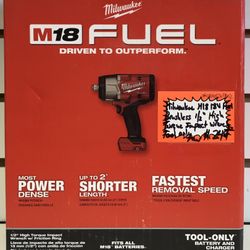 Milwaukee M18 18V Fuel Brushless 1/2” High Torque Impact Wrench Tool Only New 