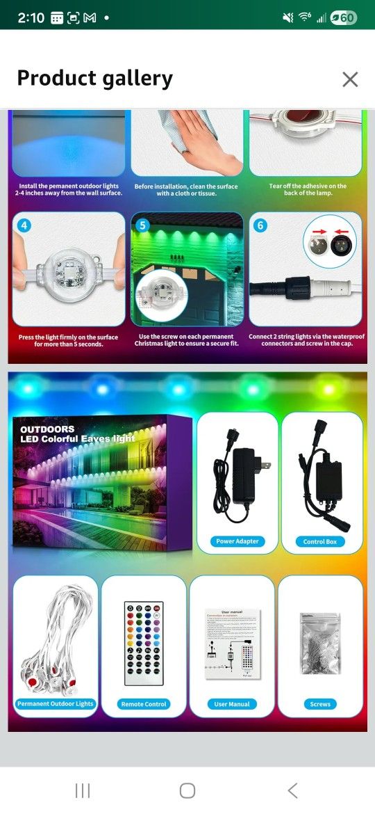 OUT LED COLORFUL EAVES LIGHT LAST UP TO 50,000 HOURS